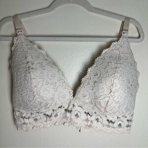 MOMANDA Women's Lace Nursing Bra Wirefree Padded Maternity Bralette 38E
